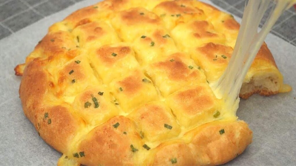 Garlic Mozzarella Cheese Bread, homemade and freshly served
