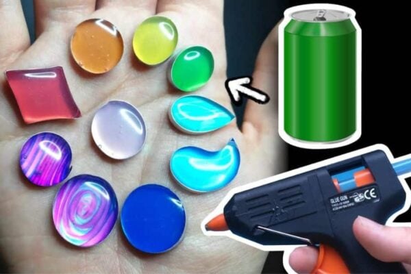 Gemstones With Hot Glue and Soda Cans