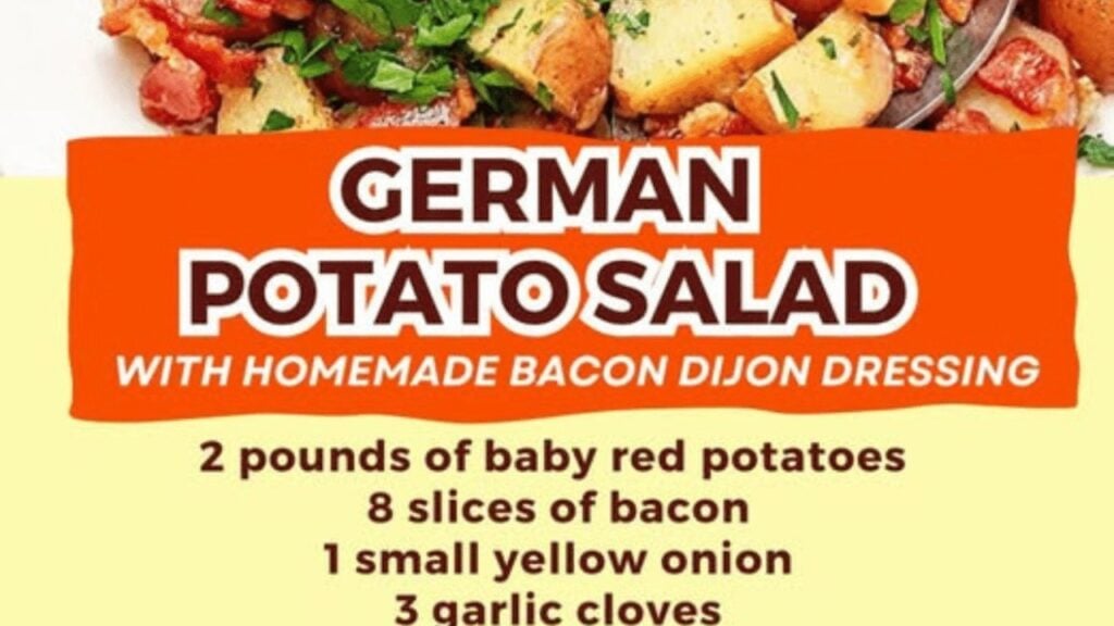 German Potato Salad With Homemade Bacon Dijon Dressing, homemade and freshly served