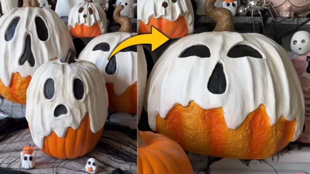 Finished Ghost Pumpkin DIY, a completed DIY project