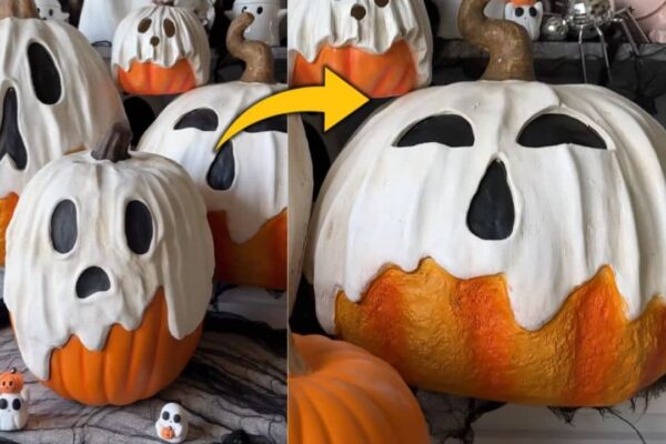 Finished Ghost Pumpkin DIY, a completed DIY project