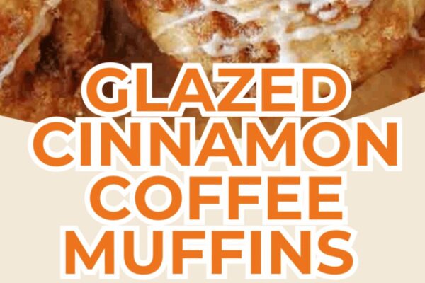 Glazed Cinnamon Coffee Muffins, homemade and freshly served