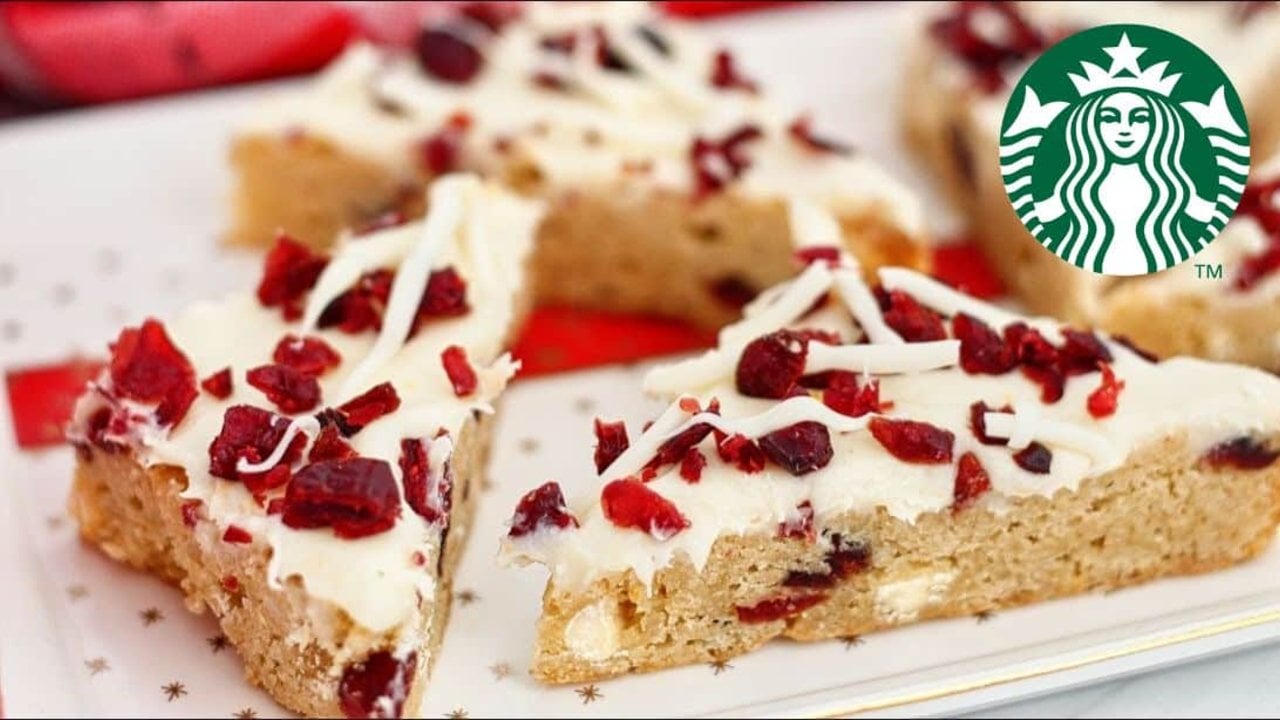 Gluten free copycat cranberry bliss bars with cream cheese frosting, dried cranberries and white chocolate