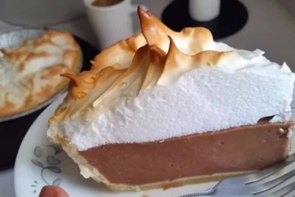 Grandma’s Classic Chocolate Pie, homemade and freshly served