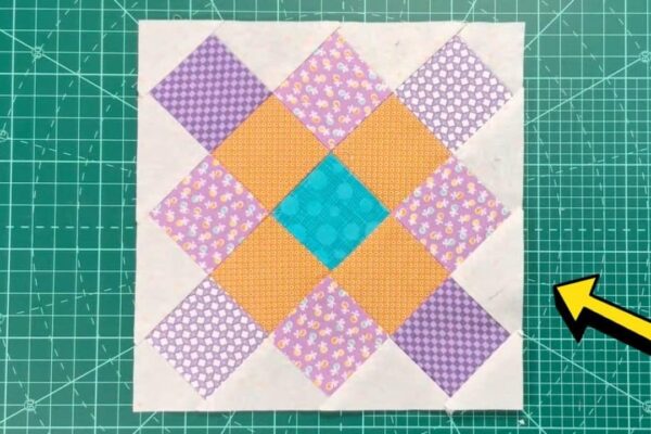 Finished Granny Square Quilt Block Using Fabric Scraps, a completed DIY project