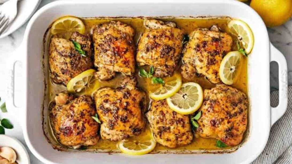 Greek Lemon Chicken, homemade and freshly served