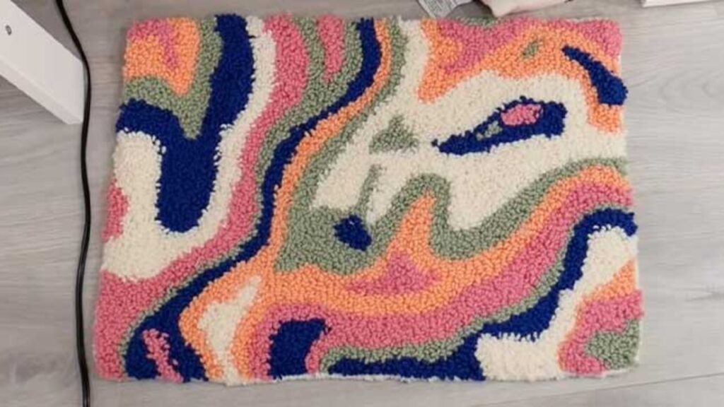 Groovy Punch Needle Rug, homemade and freshly served