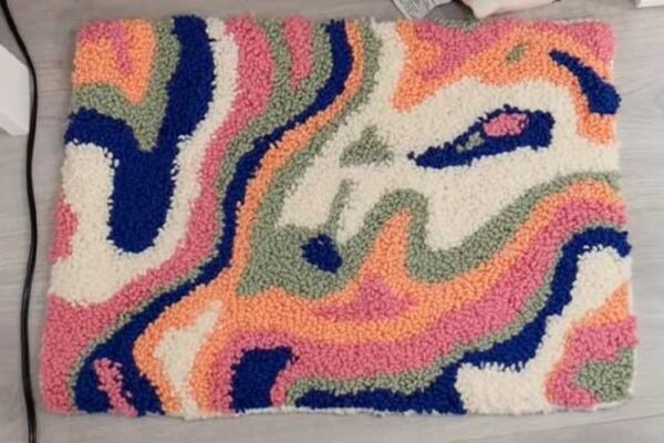 Groovy Punch Needle Rug, homemade and freshly served