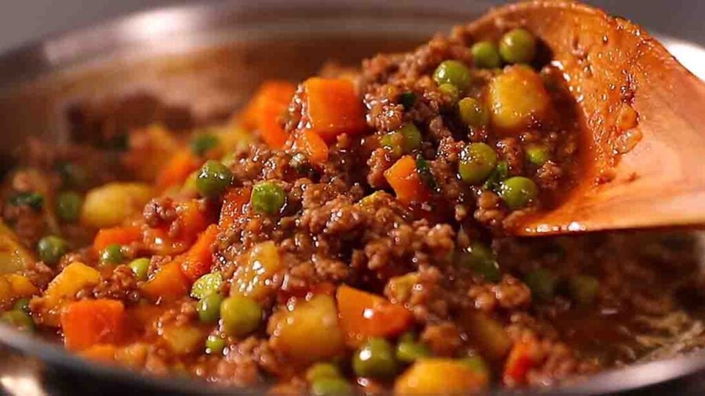 Ground Beef Stew, homemade and freshly served