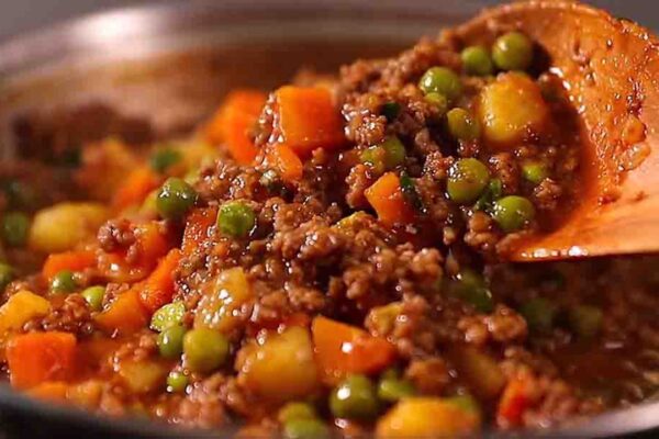 Ground Beef Stew, homemade and freshly served