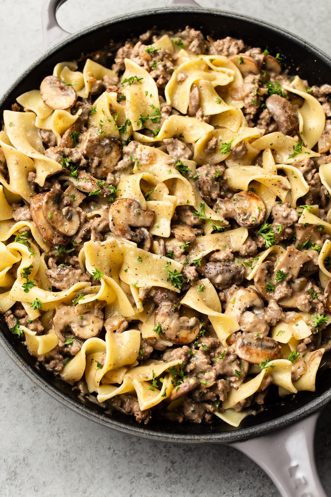 Easy Dinners - Ground Beef and Mushroom Stroganoff - Creamy Dinner