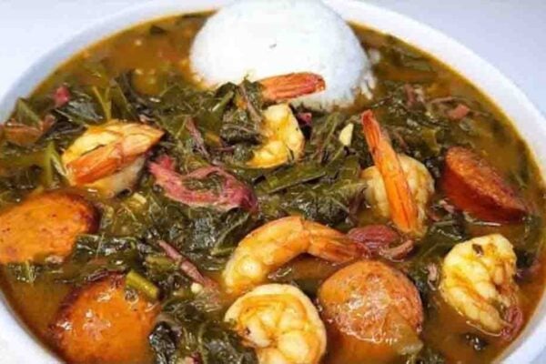 Easy Gumbo Collard Greens, homemade and freshly served