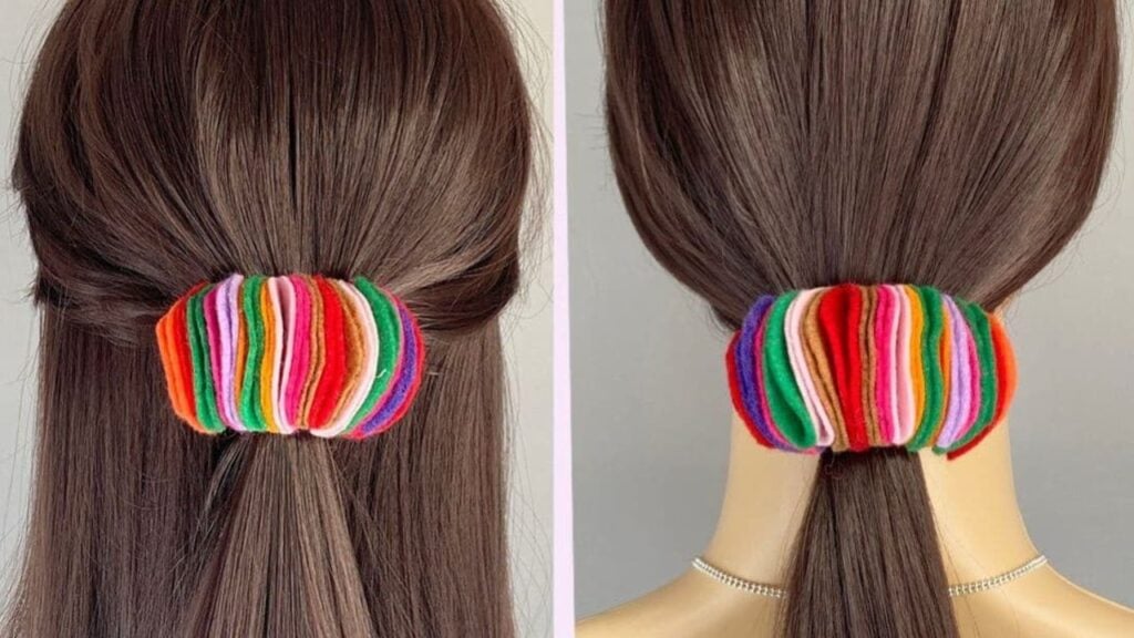 Finished Hair Tie Made From Felt Scraps, a completed DIY project
