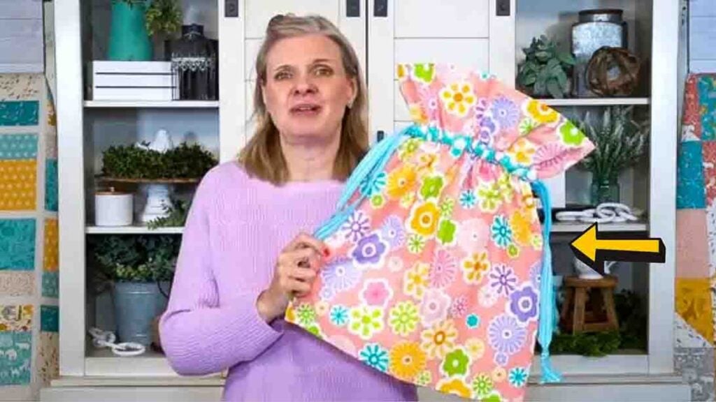 Finished Half-Yard Drawstring Bag, a completed DIY project