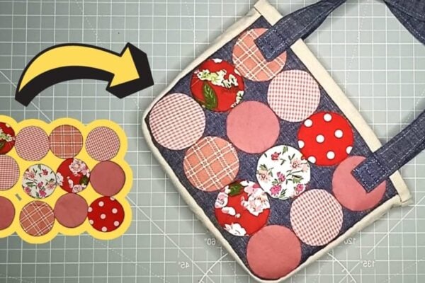 Finished Hand Quilt Patchwork Tote Bag From Fabric Scraps, a completed DIY project