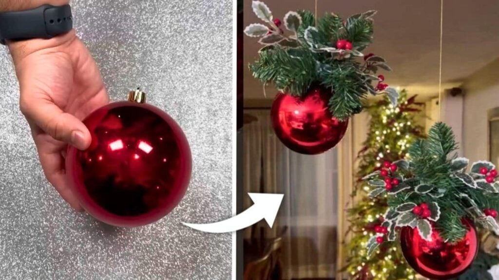 Finished Hanging Christmas Ball Ornament, a completed DIY project