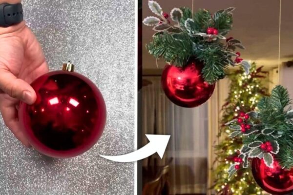 Finished Hanging Christmas Ball Ornament, a completed DIY project