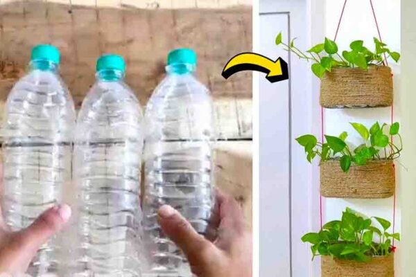 Finished DIY Hanging Jute Basket For Plants, a completed DIY project