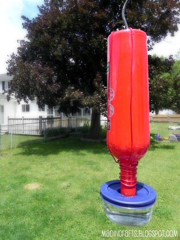 Wine Bottle Hummingbird Feeder - Wine Bottle Crafts