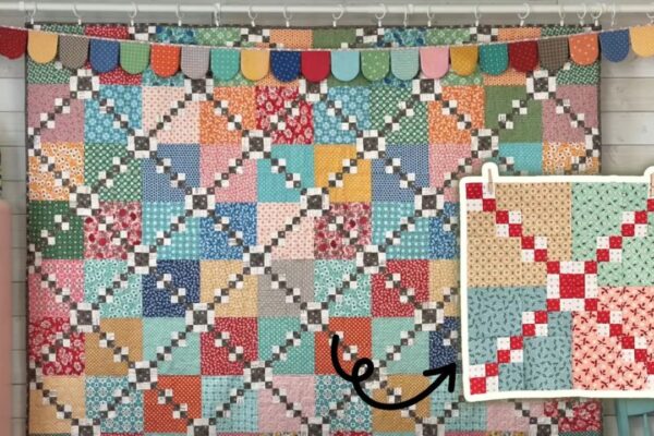 Finished Happy Trails Quilt Block, a completed DIY project