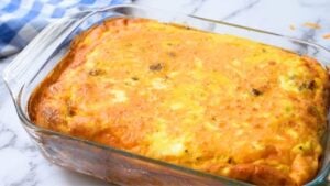 Hash Brown Breakfast Casserole, homemade and freshly served