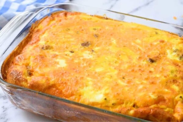 Hash Brown Breakfast Casserole, homemade and freshly served