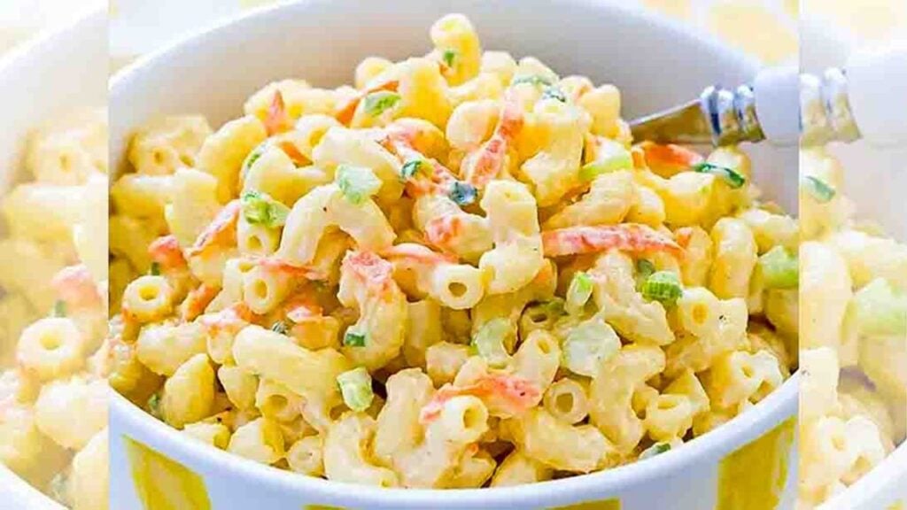 Hawaiian Macaroni Salad, homemade and freshly served