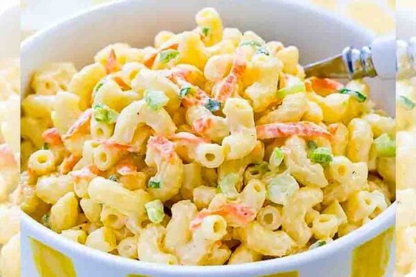 Hawaiian Macaroni Salad, homemade and freshly served