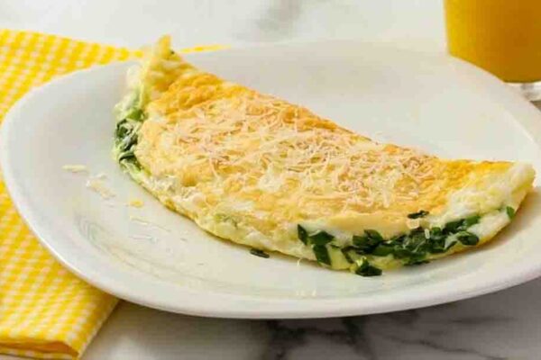 Healthy and Easy Egg White Omelet, homemade and freshly served