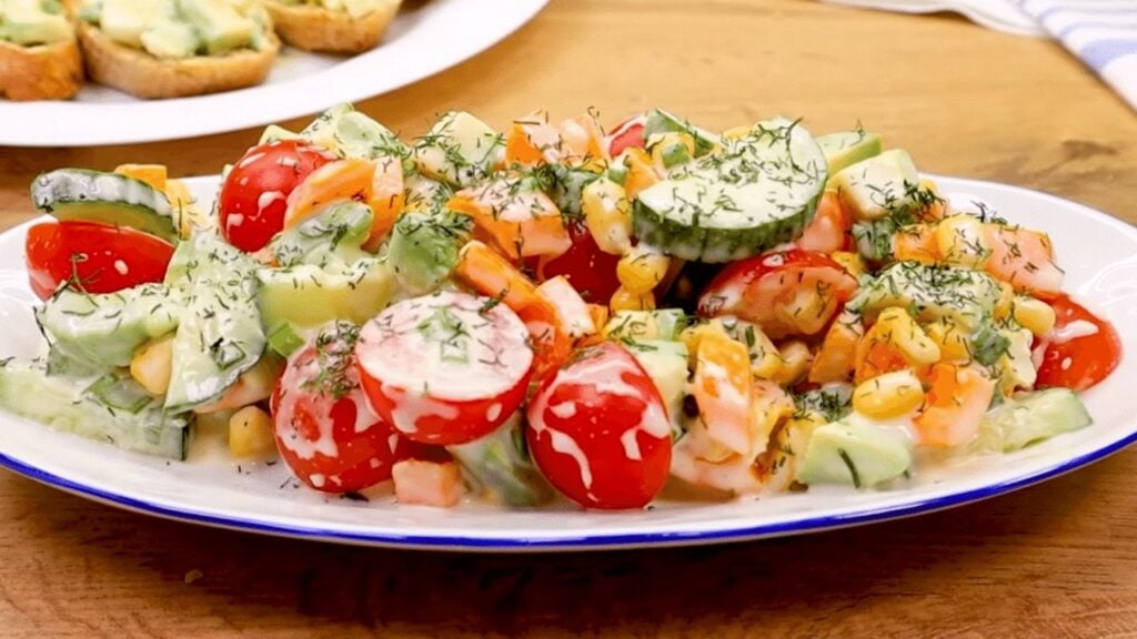 Healthy Avocado Tomato Salad, homemade and freshly served