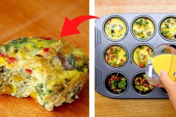 Healthy Breakfast Egg Muffins, homemade and freshly served