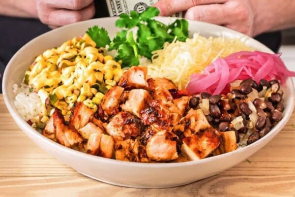 $3 Healthy Burrito Bowl, homemade and freshly served