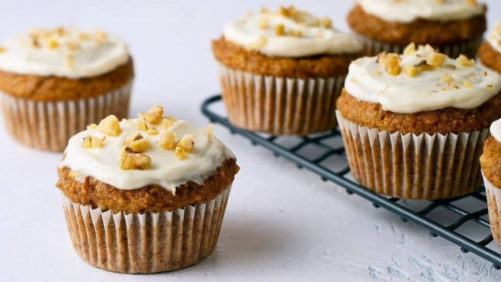 Healthy Carrot Cake Muffins, homemade and freshly served