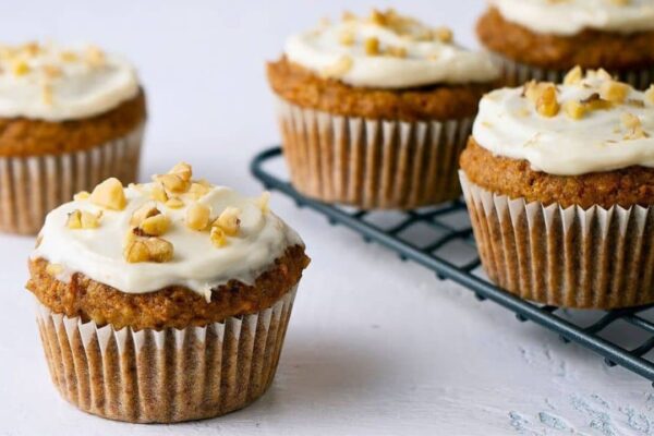 Healthy Carrot Cake Muffins, homemade and freshly served