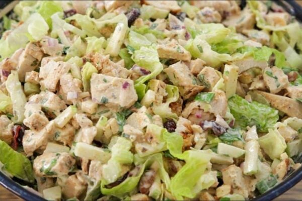 Healthy Creamy Chicken Salad, homemade and freshly served