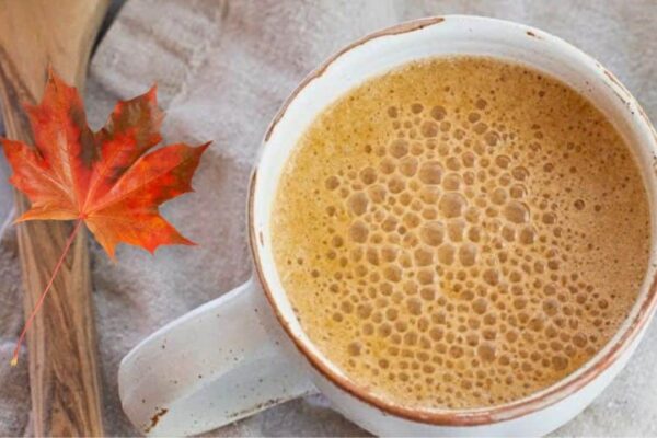 Healthy Pumpkin Spice Latte, homemade and freshly served
