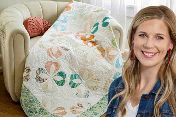 Finished a Heart Flower Throw Quilt, a completed DIY project