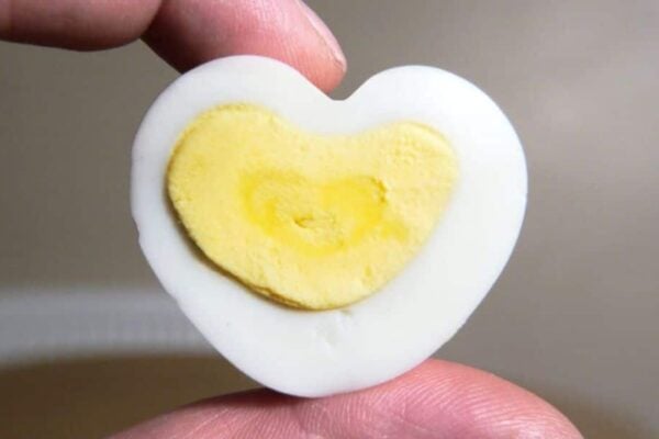 a Heart Shaped Egg, homemade and freshly served