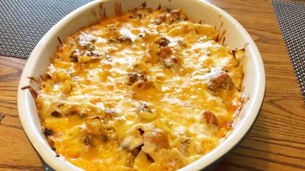 Hearty Ground Beef Casserole, homemade and freshly served