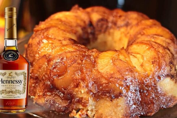 Hennessy Butter Pineapple Upside Down Poundcake, homemade and freshly served