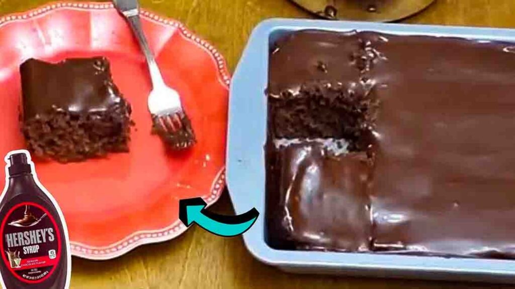 Hershey's Syrup Cake, homemade and freshly served