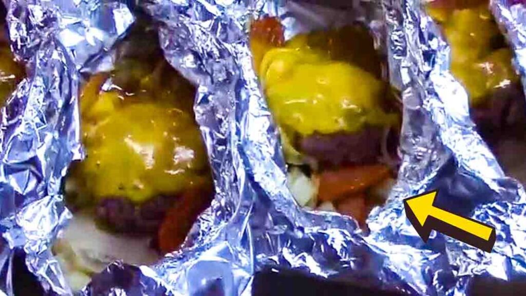Hobo Cheeseburger Foil Packets, homemade and freshly served