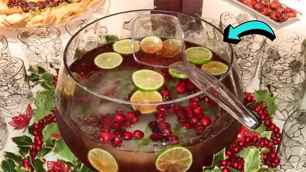 Holiday Champagne Punch, homemade and freshly served