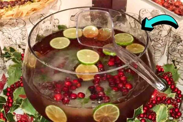 Holiday Champagne Punch, homemade and freshly served