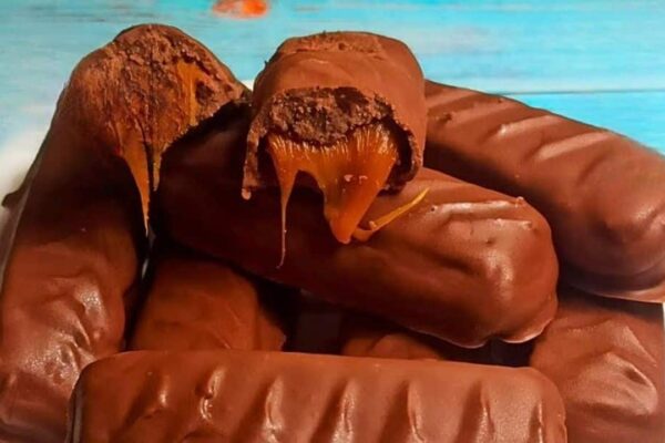 Homemade 5-Star Chocolate Caramel Bar, homemade and freshly served