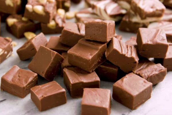 3-Ingredient Homemade Chocolate Fudge, homemade and freshly served