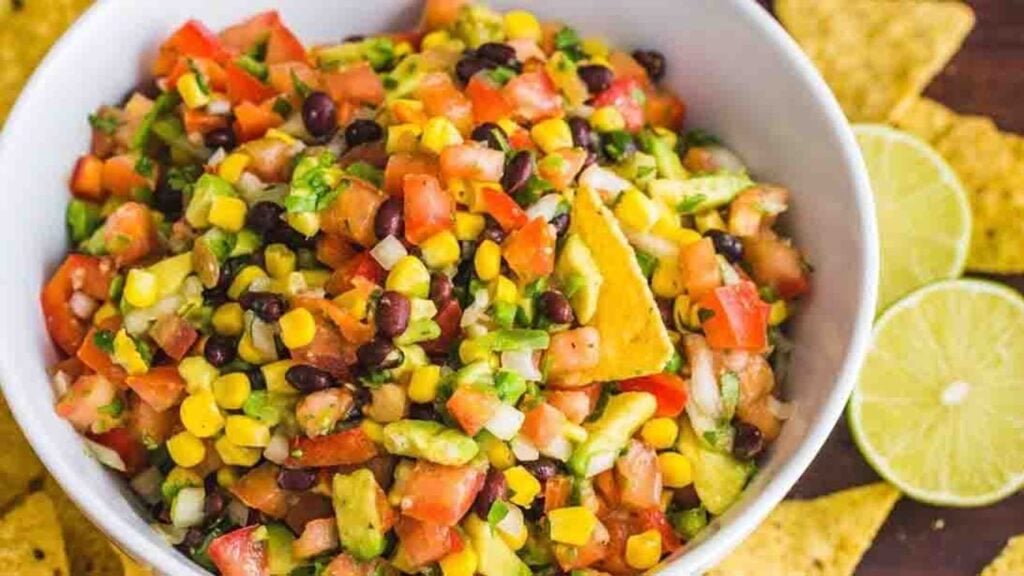 Homemade Cowboy Caviar Salsa, homemade and freshly served