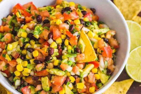 Homemade Cowboy Caviar Salsa, homemade and freshly served
