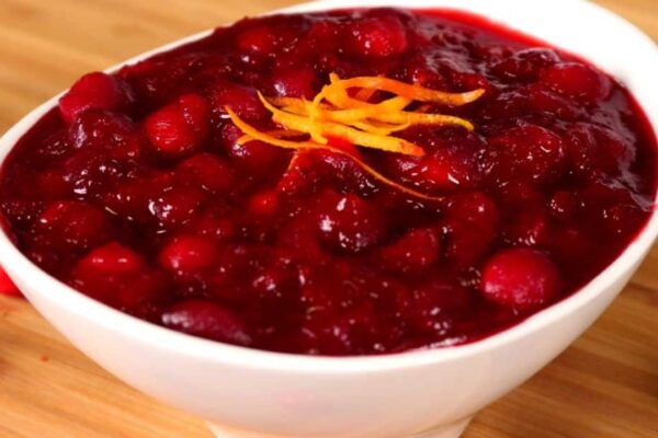 Homemade Cranberry Sauce, homemade and freshly served