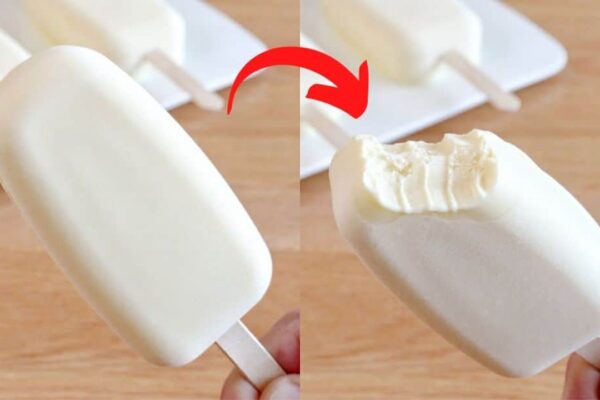Homemade Creamy Milk Ice Cream, homemade and freshly served